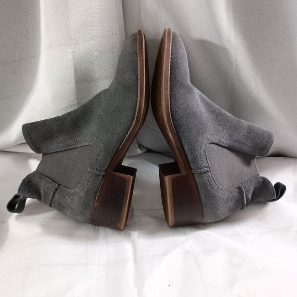 Steve Madden Dicey Gray Leather Booties Women’s Size 6 Ankle Boots Comfort - Picture 6 of 10